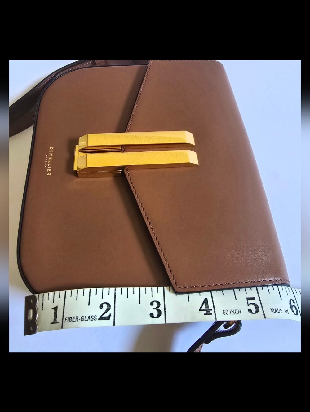 DeMellier  Small Vancouver Leather Crossbody Bag Tan - Picture 10 of 11